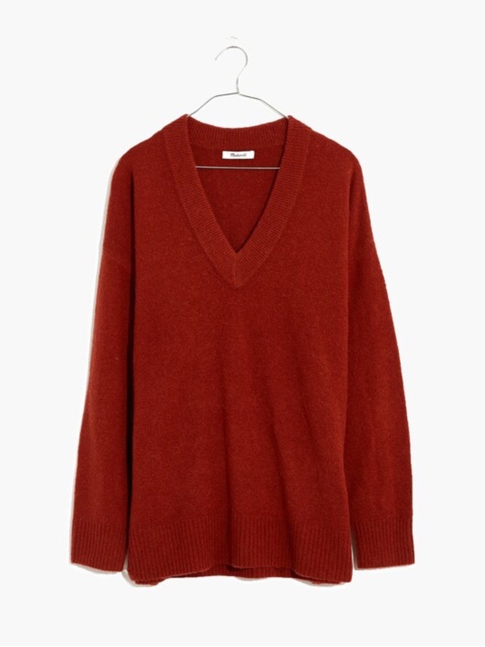 Madewell Bartlett Alpaca Merino Coziest Yarn Sweater Burnished Mahogany XS